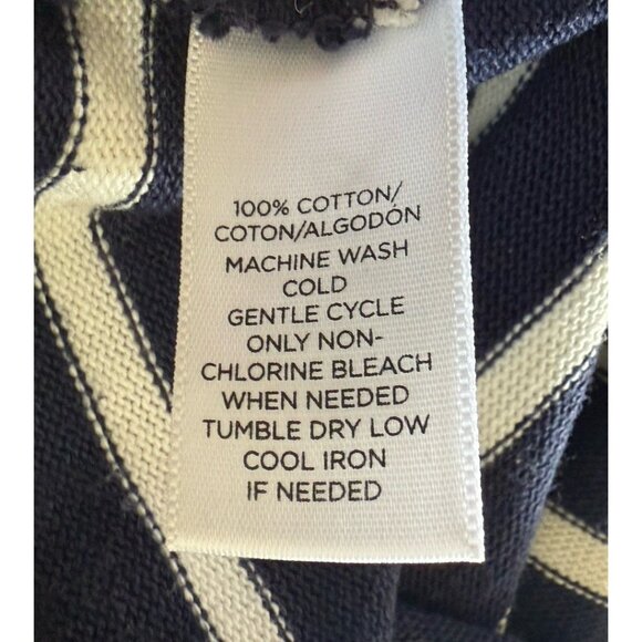 Loft Blue White Striped 100% Cotton Round Neck Short Sleeve Pullover Dress Sz XS - Picture 9 of 9